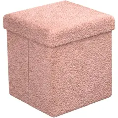 Sorbus Teddy Storage Ottoman Cube Pink