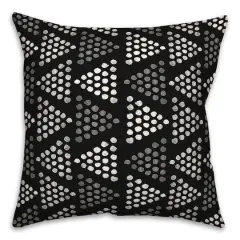 Triangles Throw Pillow Black
