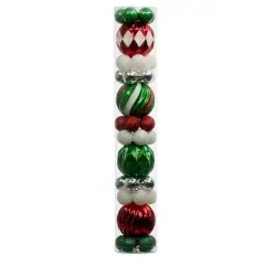 44 Pack 48mm & 120mm Red, White, Green & Silver Shatterproof Ball Ornaments by Ashland&reg;