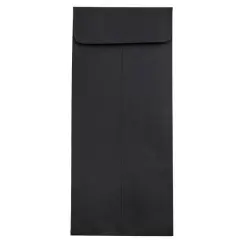 JAM Paper 4" x 9.5" Black Linen Policy Business Premium Envelopes