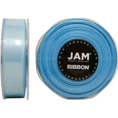 JAM Paper 7/8" x 25yd. Double Face Satin Ribbon Light Blue