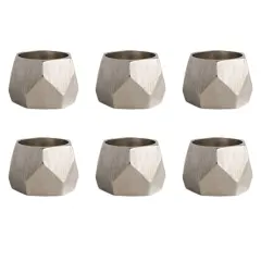 DII&reg; Silver Triangle Band Napkin Rings, 6ct.