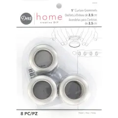 Dritz&reg; Home Pewter 1" Round Curtain Grommets, 8ct.