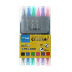 Itoya Doubleheader Bright Colors Calligraphy Marker Set