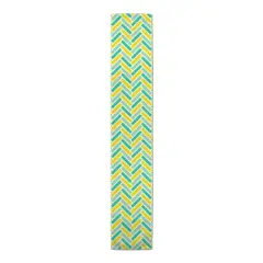 Yellow & Blue Herringbone Indoor/Outdoor Table Runner