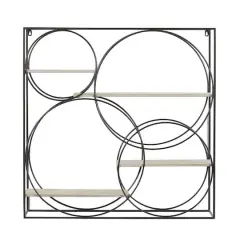 Gray Metal Contemporary Wall Shelf, 32" x 32" x 7"
