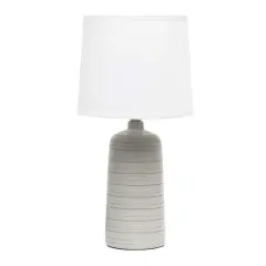 Simple Designs 16" Textured Linear Ceramic Table Lamp Taupe