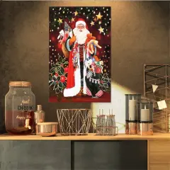 Designart - Happy Santa Claus Magic of Christmas - Canvas Art Print