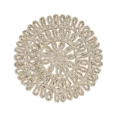 Hello Honey&reg; 15" Round Beige Woven Straw Placemat