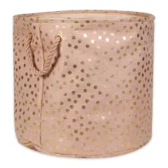 DII&reg; 15" Round Dots Fabric Bin Millennial Pink