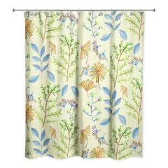 Spring Flowers Shower Curtain Cream
