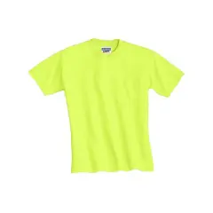JERZEES&reg; DRI-POWER&reg; 50/50 Cotton/Poly Pocket T-Shirt Safety Green