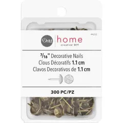 Dritz&reg; Home 7/16" Antique Brass Hammered Decorative Nails, 300ct.