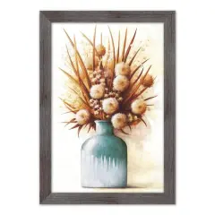 Teal Harvest Still Life Western Gray Framed Print