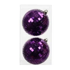 2 Pack 4" Mirror Disco Ball Ornaments by Ashland&reg; Purple