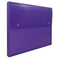 JAM Paper 9.5" x 12.5" Plastic Portfolio with Two Button Snap Closure Purple
