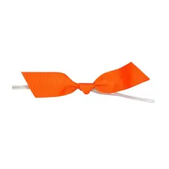 JAM Paper 7/8" Grosgrain Twist Tie Flair Bows, 100ct. Orange