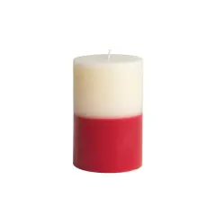 Hello Honey&reg; 6" Red & Cream Unscented Pillar Candle