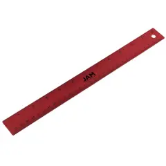 JAM Paper Metallic Stainless Steel Rulers, 12ct. Red