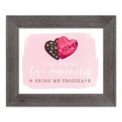 Live Simple Love Chocolate Western Gray Framed Print