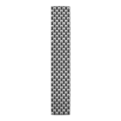 Mid Mod Leaves Indoor/Outdoor Table Runner Black