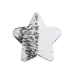 Craft Express 2ct. 7" Silver & White Star Sublimation Sequin Patches
