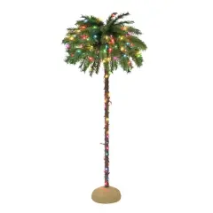 6ft. Pre-Lit Palm Artificial Christmas Tree, Multicolor Lights