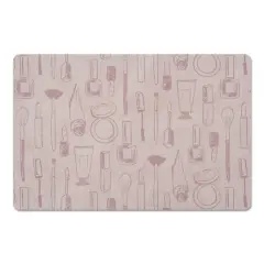 Makeup Icons Floor Mat Light Pink