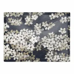 Navy & White Blossoms Cotton Twill Placemat