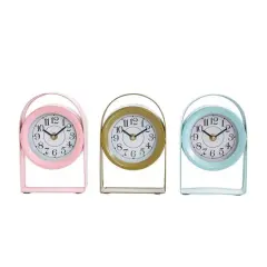 7.5" Multicolor Metal Clock with Arched Stands Set, 3ct.