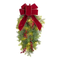 Haute Decor 20" Pre-lit Classic Christmas Chairback Swag