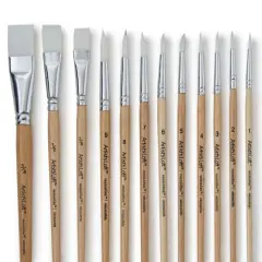 White Synthetic Flat & Round Brushes by Artist's Loft&reg; Necessities&trade;