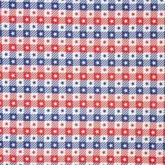 SINGER Gingham Patriotic Stars Cotton Fabric