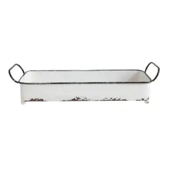 Hello Honey&reg; 16" Silver Decorative Rectangle Distressed Metal Tray