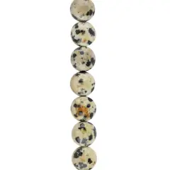 Faceted Dalmatian Jasper Coin, 8mm by Bead Landing&trade;
