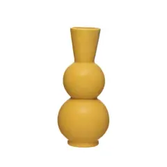 Hello Honey&reg; 9" Yellow Spheres Stoneware Vase