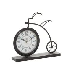 13" Brown Metal Penny-Farthing Clock