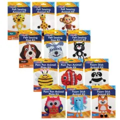 Creativity Street&reg; Animal Felt, Foam & Pom Pom Craft Kit Set