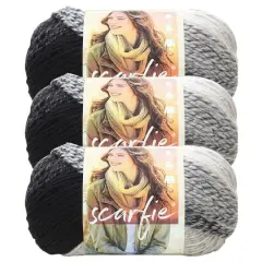 3 Pack Lion Brand&reg; Scarfie&reg; Yarn Cream/Black
