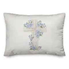 Reformed Rose Easter Cross 14" x 20" Throw Pillow