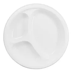 JAM Paper 10.25" Divided Plastic Party Plates, 20ct. White