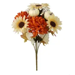 17" Sunflower & Mum Mixed Bush by Ashland&reg; Cream Orange and Yellow