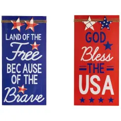 23.5" Patriotic Sentiment Wood Plaque Set