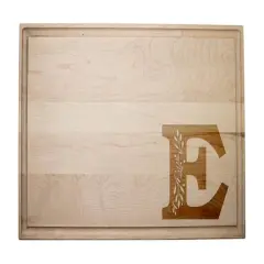 17" Floral Monogram Maple Cutting Board Floral Monogram E