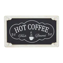 24" Black Hot Coffee Wall Sign