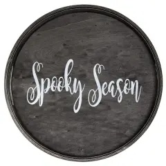 Elegant Designs&trade; 13.8" Round Spooky Season Serving Tray with Handles
