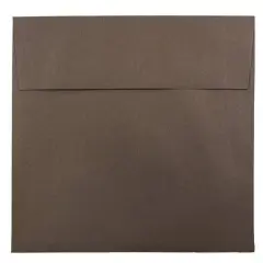 JAM Paper 8.5" x 8.5" Square Premium Invitation Envelopes, 25ct. Chocolate Brown