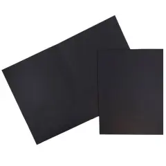 JAM Paper 2-Pocket Textured Linen Business Folders, 100ct. Black