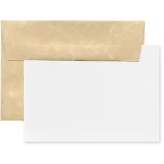 JAM Paper 3.62" x 5.12" Blank Greeting Cards Set with Parchment Envelopes, 25ct. Brown
