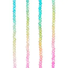 Rainbow Glass Faceted Round Beads, 3.5mm by Bead Landing&trade;